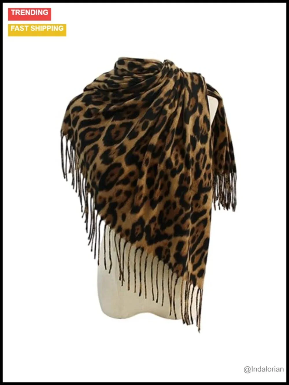 Soft Acrylic Fringed Shawl Wrap - Winter Warm Scarf for Women